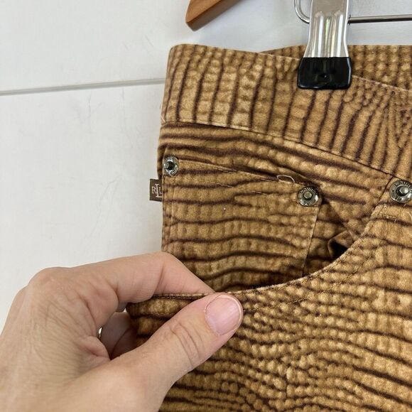 Lauren Ralph Lauren Kenya Java snakeskin pants womans size 18W Camel - Picture 5 of 11